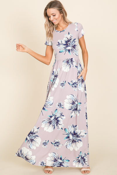 Lovely Lilac floral Maxi dress – Simply Mod