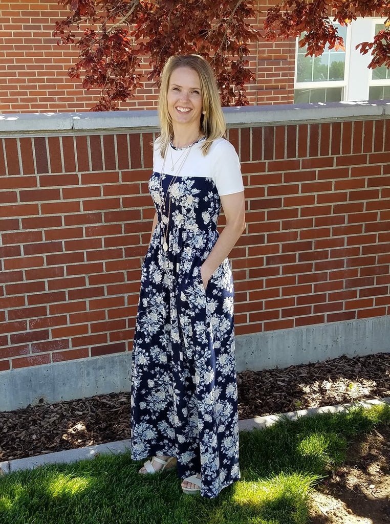 Navy floral Maxi Dress