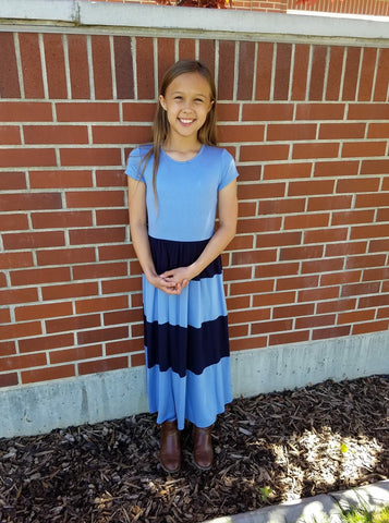 Girl Colorblock Long Maxi Dress