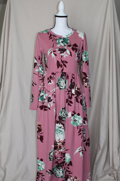 Mauve floral long Maxi