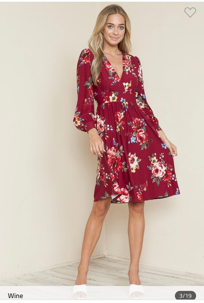 modest floral midi dress Citrus The Modest Talia Dress Red Floral Print / XL