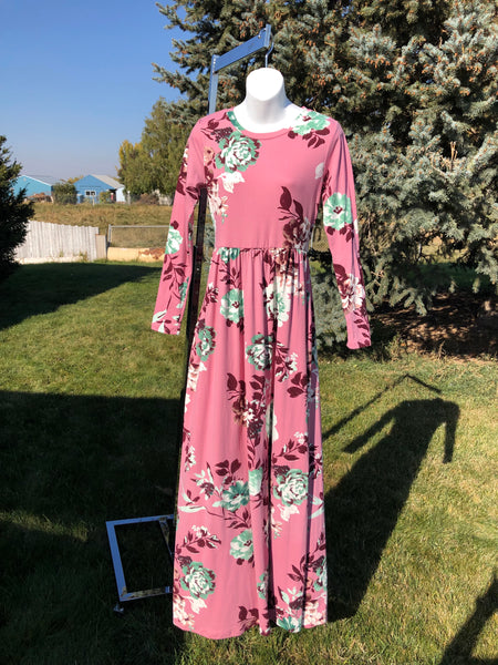 Mauve floral long Maxi